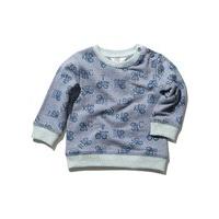 Baby boy cotton rich blue long sleeve crew neckline truck and letter print sweater top - Blue
