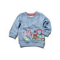 baby boy blue marl long sleeve digger print and great day for digging  ...