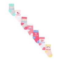 Baby girl multicolour cotton blend days of the week print ankle socks seven pack - Multicolour