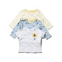 baby girl short and long sleeve flower applique floral and stripe patt ...