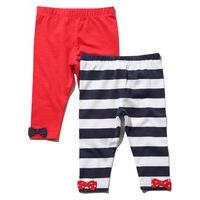 baby girl cotton stretch elasticated waist plain red and navy stripe b ...