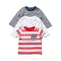 baby boy red and grey striped and plain cotton rich long sleeved and s ...