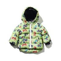 Baby boy long sleeve zip fastening hooded dinosaur padded jacket G - Green