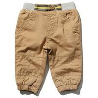 Baby boy taupe full length pull on cotton rich stripe jersey waist textured knee jogger trousers - Taupe
