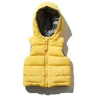 baby boy yellow and grey padded reversible hooded sleeveless zip up gi ...