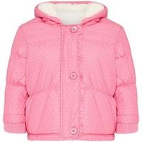 Babaluno Baby - Girls Pink Polka Dot Fleece Lined Coat Size 9-12 Months girls\'s Children\'s Jacket in pink