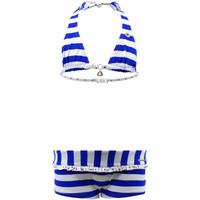 Banana Moon 2-Piece Blue and White Girls Swimsuit Hills Simba girls\'s Bikinis in blue