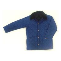 Barbour Size XS 4/5 Boys Blue Jacket With Black Collar
