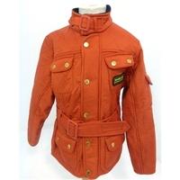 Barbour, size L orange quilted girls jacket