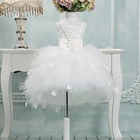 ball gown asymmetrical flower girl dress tulle sleeveless spaghetti st ...