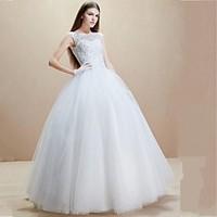 ball gown wedding dress sparkle shine floor length scoop tulle with ap ...