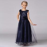 Ball Gown Ankle-length Flower Girl Dress - Organza Jewel with Sequins