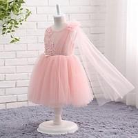 ball gown knee length flower girl dress tulle jewel with appliques sas ...