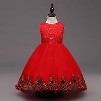 ball gown sweep brush train flower girl dress organza sleeveless jewel ...