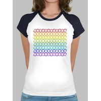 baseball shirt female rainbow pattern