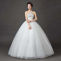 ball gown wedding dress sparkle shine floor length strapless lace sati ...