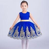 Ball Gown Short / Mini Flower Girl Dress - Tulle Sleeveless Jewel with Appliques / Bow(s)