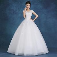 Ball Gown Wedding Dress Simply Sublime Floor-length Scoop Satin Tulle with Lace