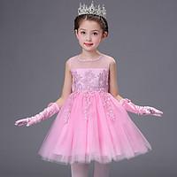 ball gown short mini flower girl dress satin tulle jewel with applique ...