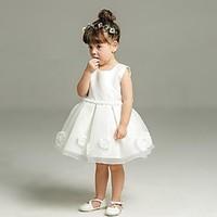 ball gown short mini flower girl dress organza jewel with appliques bo ...