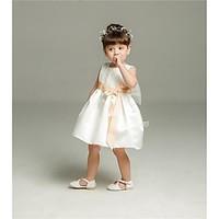 ball gown short mini flower girl dress organza jewel with bows lace sa ...