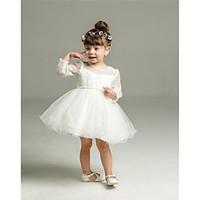 ball gown short mini flower girl dress organza jewel with bows sash ri ...