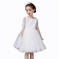 ball gown short mini flower girl dress organza jewel with appliques bo ...