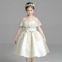 ball gown short mini flower girl dress organza jewel with bows crystal ...