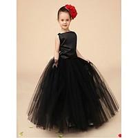 ball gown ankle length flower girl dress organza bateau with lace ruff ...