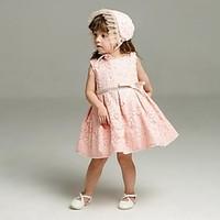 ball gown short mini flower girl dress lace jewel with lace sash ribbo ...