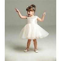 ball gown short mini flower girl dress organza jewel with beading bows ...