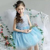 Ball Gown Short / Mini Flower Girl Dress - Organza Jewel with Bow(s) Lace Ruching