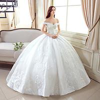 ball gown wedding dress vintage inspired floor length off the shoulder ...