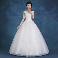 Ball Gown Wedding Dress Simply Sublime Floor-length Scoop Satin Tulle with Lace