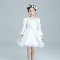 ball gown short mini flower girl dress cotton organza satin jewel with ...