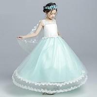 ball gown tea length flower girl dress organza jewel with appliques la ...