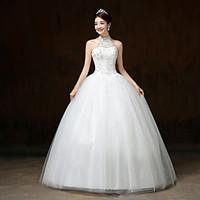 ball gown wedding dress sparkle shine floor length halter lace satin t ...