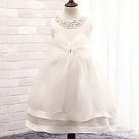 ball gown tea length flower girl dress cotton tulle sequined polyester ...