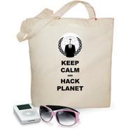 bag keep calm and hack the planet