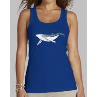 baby humpback whale - woman, without sleeves, royal blue