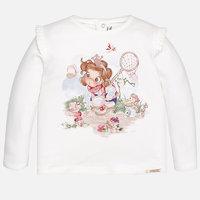 Baby girl long sleeve t-shirt with pleated ruffles Mayoral