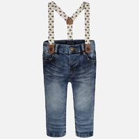 Baby boy denim long trousers with suspenders Mayoral