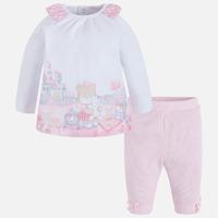 baby girl set with long sleeve t shirt and leggings mayoral