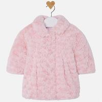 Baby girl jersey and faux fur coat Mayoral