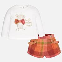 Baby girl set with check pattern shorts Mayoral