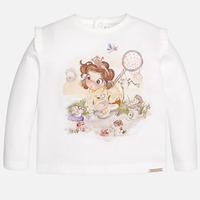 Baby girl long sleeve t-shirt with pleated ruffles Mayoral