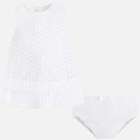 Baby girl sleeveless guipure dress with knickers Mayoral