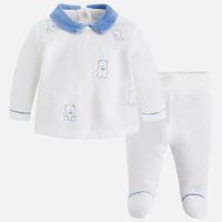 Baby boy set with embroideries and footed trousers Mayoral