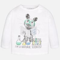 baby boy t shirt with shoulder opening and long sleeves mayoral