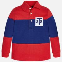 Baby boy long sleeve polo with applique and print Mayoral